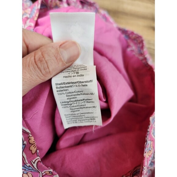 J. Crew Embroidered Romper in Pink Vines Block Print 6 - Picture 7 of 10